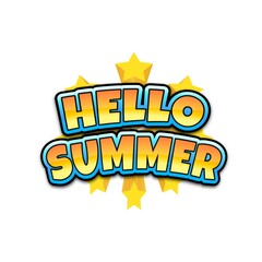 3D Hello summer poster banner