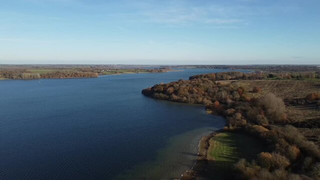 Rutland Water aerial view - England, Rutland, Edith Weston, UK