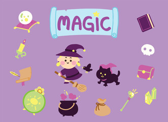 The little witch icon set.