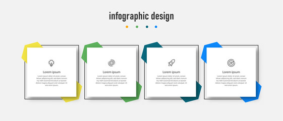 Modern infographic business timeline with 4 steps, options. can be used for workflow diagram, info chart, web design. vector illustration.
