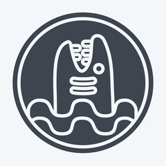 Icon Warning Diving. related to Diving symbol. glyph style. simple design illustration