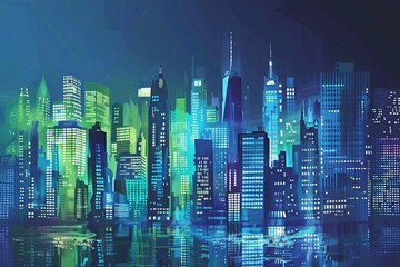 夜景のイラスト