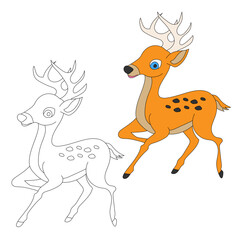 Deer Clipart Set. Cartoon Wild Animals Clipart Set for Lovers of Wildlife.