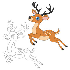Deer Clipart Set. Cartoon Wild Animals Clipart Set for Lovers of Wildlife.
