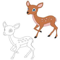 Deer Clipart Set. Cartoon Wild Animals Clipart Set for Lovers of Wildlife.