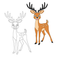 Deer Clipart Set. Cartoon Wild Animals Clipart Set for Lovers of Wildlife.