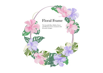 Beautiful decorative flower frame banner on white background