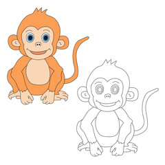 Monkey Clipart Set. Cartoon Wild Animals Clipart Set for Lovers of Wildlife.