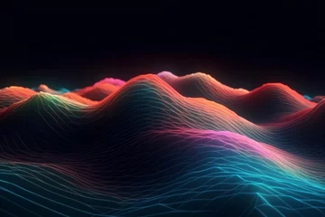 Fototapeten Fantasy Landscape Illusionistic Digital Mesmerizing Wave Pattern © Pixel Alchemy