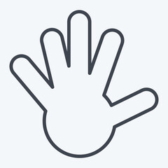 Icon Hand. related to South Africa symbol. line style. simple design illustration