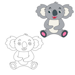 Koala Clipart Set. Cartoon Wild Animals Clipart Set for Lovers of Wildlife. 