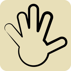 Icon Hand. related to South Africa symbol. hand drawn style. simple design illustration
