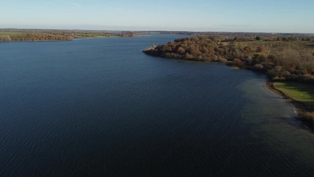 Rutland Water aerial view - England, Rutland, Edith Weston, UK