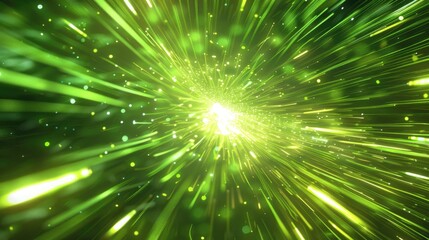 Fototapeta na wymiar Green background, Warp speed effects, light speed effects, speed images on Green color, clean Green, Green wallpaper,