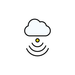 cloud down icon design with white background stock illustration