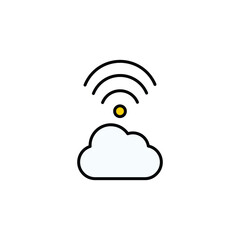 cloud up icon design with white background stock illustration