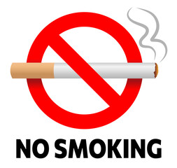 No smoking sign icon. Stop cigarette symbol. Vector