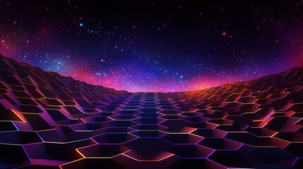 Vector infinite twisted hexagonal space background.