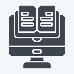 Icon Online Book. related to Learning symbol. glyph style. simple design illustration