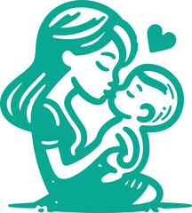 mother and baby vector