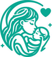 mother and baby vector