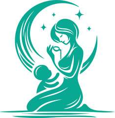 mother and baby vector
