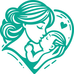 mother and baby vector