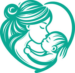 mother and baby vector