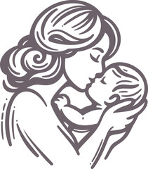 mother and baby vector
