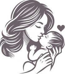 mother and baby vector
