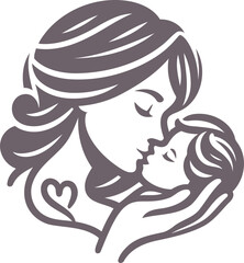 mother and baby vector