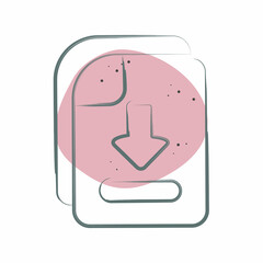 Icon File Download. related to Learning symbol. Color Spot Style. simple design illustration