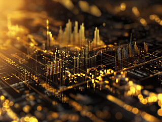 Economy gold finance diagram.
