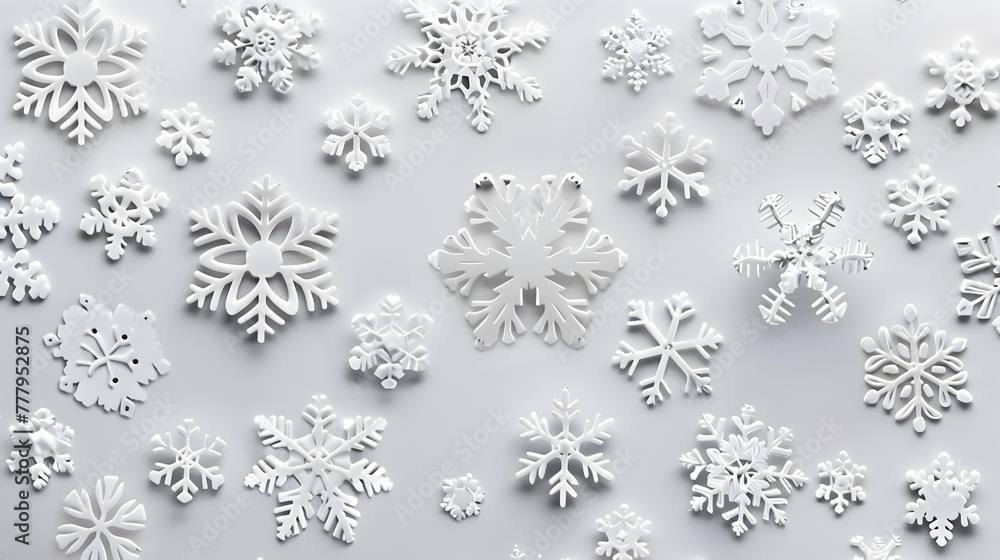 Aufkleber crisp white canvas with delicate snowflake patterns symbolizing winter purity and uniqueness
