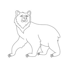 Outline Bear Clipart. Cartoon Wild Animals Clipart Set for Lovers of Wildlife. 