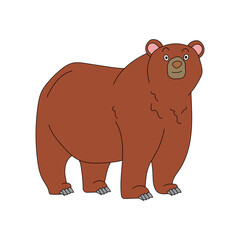Colorful Bear Clipart. Cartoon Wild Animals Clipart Set for Lovers of Wildlife. 