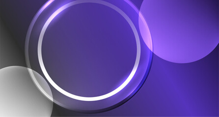 Neon glass circle copyspace for your text or product presentation geometric background. Vector illustration For Wallpaper, Banner, Background, Card, Book Illustration, landing page