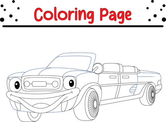 Car coloring page. vehicle coloring book pages for kids