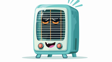 Crying air cooler isolated with the cartoon flat vector