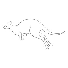 Outline Kangaroo Clipart. Cartoon Wild Animals Clipart Set for Lovers of Wildlife. 