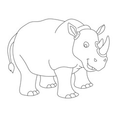 Obraz na płótnie Canvas Rhino Clipart for Wildlife and Wild Animals Lovers. Cartoon Rhinoceros Clipart