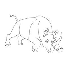 Obraz premium Rhino Clipart for Wildlife and Wild Animals Lovers. Cartoon Rhinoceros Clipart