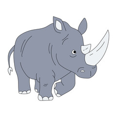Rhino Clipart for Wildlife and Wild Animals Lovers. Cartoon Rhinoceros Clipart