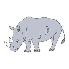Rhino Clipart for Wildlife and Wild Animals Lovers. Cartoon Rhinoceros Clipart