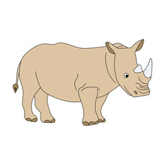 Rhino Clipart for Wildlife and Wild Animals Lovers. Cartoon Rhinoceros Clipart
