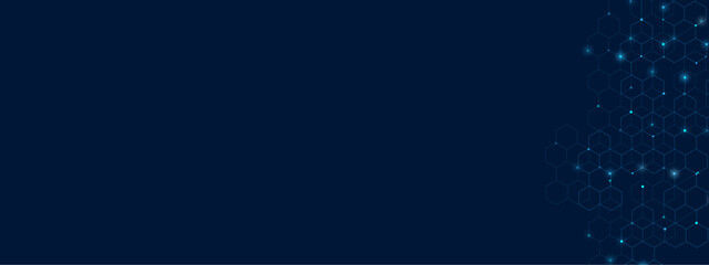 Vectors, Abstract modern technology with hexagons pattern, particles and technology design concept and wave background for science.