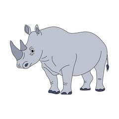 Rhino Clipart for Wildlife and Wild Animals Lovers. Cartoon Rhinoceros Clipart