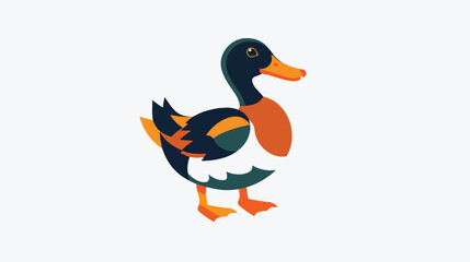 Duck logo flat isolated on white background a