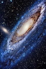Obraz premium Andromeda Galaxy, The Nearest Spiral Galaxy to The Milky Way, Captured in Stunning Detail Against a Backdrop of Distant Stars, Generative AI