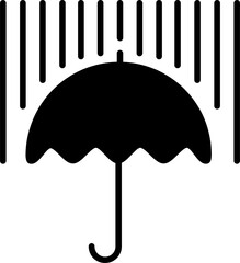 土砂降りを表す傘のアイコン/豪雨/雨/梅雨/雨季/雨傘/イラスト